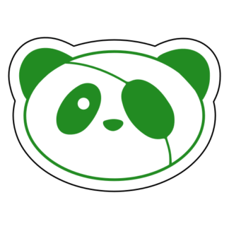 Covered Eye Panda Sticker (Green)